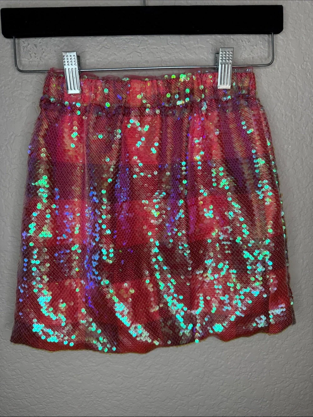 Lola + the Boys As If Iridescent Sequin Skirt Set Pink Girls Sz 8 2 piece pink